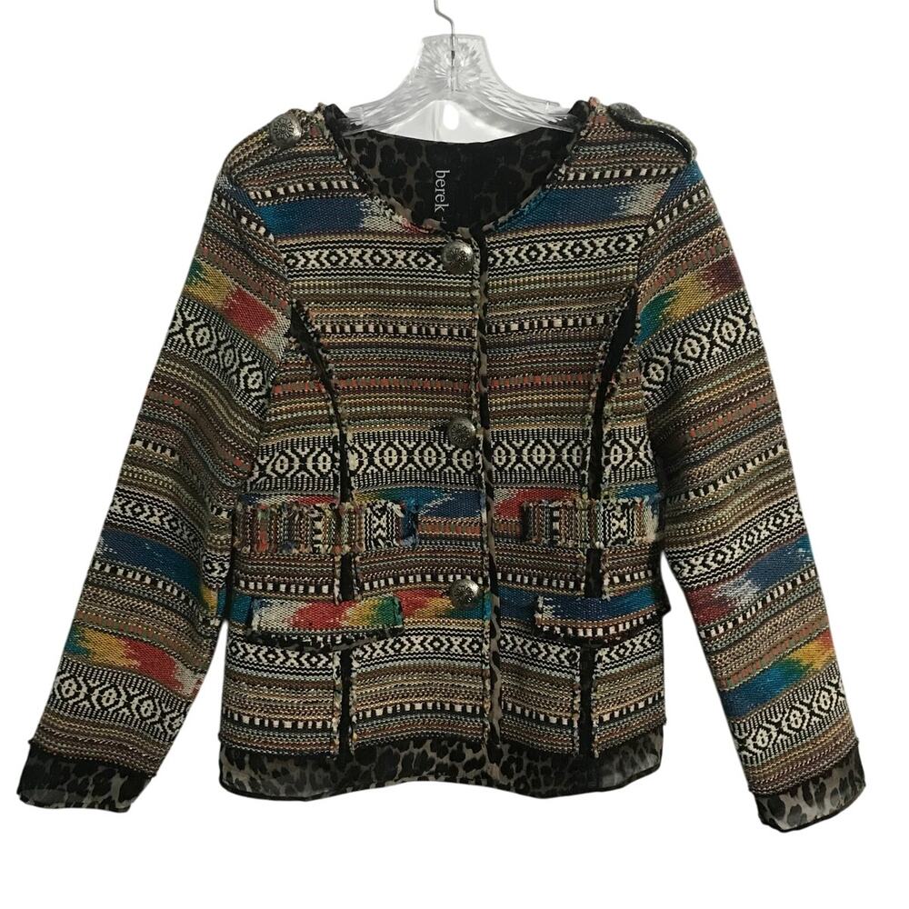 Berek Jacket Large Womens Southwest Tapestry Wandering Caravan Colorful Boho L